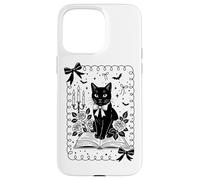 Vintage Black Cat Rading Book Read Lover Cat Owner Reader Case for iPhone 15 Pro Max