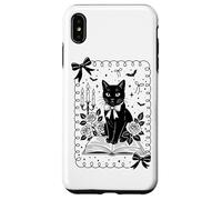 Vintage Black Cat Rading Book Read Lover Cat Owner Reader Case for iPhone XS Max