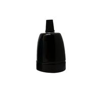 Vintage Black Ceramic E27 Lamp Holder Porcelain Socket with Cord Grip Industrial Style Light Bulb Base for DIY Lighting Fixtures