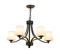 Vintage Black Chandelier Ceiling Lamp Modern 6 Light Fixture for Jewelry Display Elegant Home Décor Large Size Stylish Lighting for Living Room & Dining Room