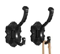 Vintage Black Coat & Towel Hooks Wall Mount 2PCS,Decorative Wall Hooks, Metal for Hanging Coats, Towels, Keys in Entryway, Bathroom, Kitchen, Installation Kit Included,Watch the Installation Video
