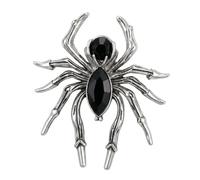 Vintage Black Crystal Spider Brooch Pin Gothic CZ Insect Lapel Pins Halloween Party Costume Clothess Accessories Statement Brooches for Women Men Punk Jewelry for Dresses Badge Hat Suit Decor, 50x43