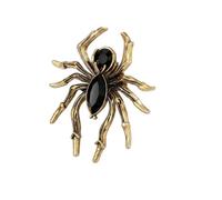 Vintage Black Crystal Spider Brooch Pin Gothic CZ Insect Lapel Pins Halloween Party Costume Clothess Accessories Statement Brooches for Women Men Punk Jewelry for Dresses Badge Hat Suit Decor, 50x43