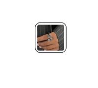 Vintage Black Cubic Zirconia Rings for Women,Acrylic Resin Kuncle Ring Geometric Stackable Square Ring Fashion Statement Irregular Finger Rings Trendy Jewelry Gift, Alloy Steel, No Gemstone