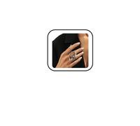Vintage Black Cubic Zirconia Rings for Women,Acrylic Resin Kuncle Ring Geometric Stackable Square Ring Fashion Statement Irregular Finger Rings Trendy Jewelry Gift, Alloy Steel, No Gemstone
