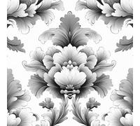 Vintage Black Flower Wallpaper Self-Adhesive 0.4×3 m Sketch Floral Pattern Matte Contact Paper Removable Thicken Waterproof Canvas Peel and Stick Wall Paper for Home Decoration Furniture Renovation