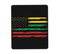 Vintage Black History Month America Flag Patterns Mousepad Washable Mouse Pad Non-Slip Rubber Base Mousemat For Office Pc Travel 25X30Cm