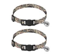 Vintage Black Pet Collars 2 Pack Collar for Kitten Adjustable 10.6 to 17.1 Inches
