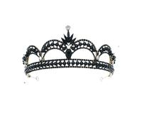 Vintage Black Rhinestone Crown for Party Birthday Costume | Tiara Crystal Wedding Hair Accessories Women Headband Princess Head Jewelry