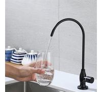Vintage Black Single Handle Kitchen Faucet with Swan Neck Design, Classic Style, Durable, Easy to Install, Modern Home Decor, Water-Saving, Elegant Touch (Black)
