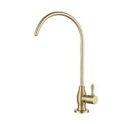Vintage Black Single Handle Kitchen Faucet with Swan Neck Design, Classic Style, Durable, Easy to Install, Modern Home Decor, Water-Saving, Elegant Touch (Brushed Gold)