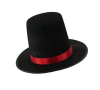 Vintage Black Top Hat Satins Ribbon Belt Caroler Snowman Costume Accessory For Adults And Teens Formal Occasion Vampires Top Hat