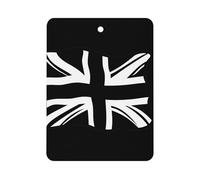 Vintage Black Union Jack British Flag Car Air Fresheners Scent Cards Square