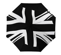 Vintage Black Union Jack British Flag Umbrella Compact Umbrellas Windproof Travel Umbrella 3 Fold Umbrellas for Rain