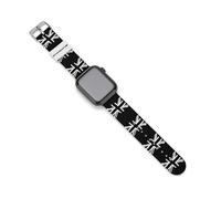 Vintage Black Union Jack British Flag Watch Band Compatible with Apple Watch Silicone Watch Straps Replacement Straps