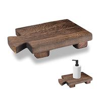 Vintage Black Wooden Soap Holder & Tray - Soap Stand/Riser for Kitchen & Bathroom Sink, Bottle & Plant Holder