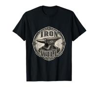 Vintage Blacksmith Strength Forge Illustration T-Shirt