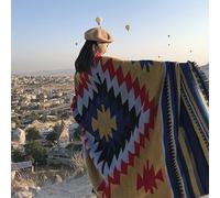 Vintage Blanket Ethnic Mexican Rugs for All Season, Large Boho 82.6" X 27.5" Throw Blanket for Outdoors, Hiking, Camping,Couch, Bed, Travel-Super Soft Blanket- Bohemia