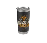 Vintage Blessed Teacher Mountain Pencil Sunset Stainless Steel Insulated Tumbler
