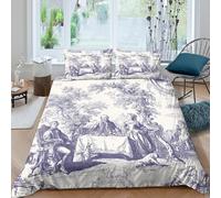 Vintage Blue Art Bedding Set Microfiber Teen Room Decor
