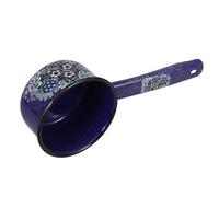 Vintage Blue Enamel Water Ladle with Handle for Home Kitchen
