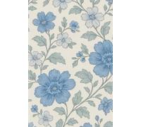 Vintage Blue Floral Pattern - Toile de Jouy Botanical Print with Roses and Peonies: 6"x9" Paperback Lined Journal - 100 Pages for Creative Ideas, Goals, and Daily Writing