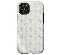 Vintage Blue Floral Ribbon Cottagecore Aesthetic Pattern Case for iPhone 11 Pro