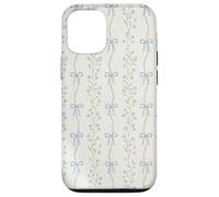 Vintage Blue Floral Ribbon Cottagecore Aesthetic Pattern Case for iPhone 12/12 Pro