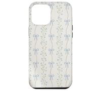 Vintage Blue Floral Ribbon Cottagecore Aesthetic Pattern Case for iPhone 12 Pro Max