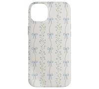 Vintage Blue Floral Ribbon Cottagecore Aesthetic Pattern Case for iPhone 14 Plus