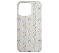 Vintage Blue Floral Ribbon Cottagecore Aesthetic Pattern Case for iPhone 15 Pro Max