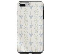 Vintage Blue Floral Ribbon Cottagecore Aesthetic Pattern Case for iPhone 7 Plus/8 Plus