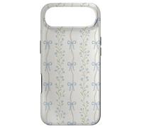 Vintage Blue Floral Ribbon Cottagecore Aesthetic Pattern Case for iPhone Air