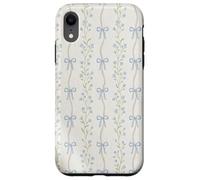 Vintage Blue Floral Ribbon Cottagecore Aesthetic Pattern Case for iPhone XR