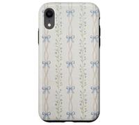 Vintage Blue Floral Ribbon Cottagecore Aesthetic Pattern Case for iPhone XR