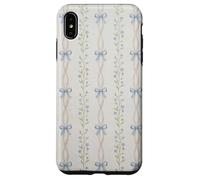 Vintage Blue Floral Ribbon Cottagecore Aesthetic Pattern Case for iPhone XS Max