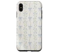 Vintage Blue Floral Ribbon Cottagecore Aesthetic Pattern Case for iPhone XS Max