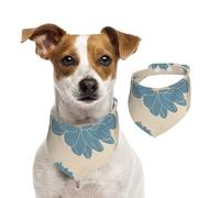 Vintage Blue Flowers,Dog Bandanas Cotton Pet Scarf Adjustable Bibs for Pet,S