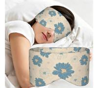Vintage Blue Flowers, Sleep Mask for Home Travel, Full Eye Covers Light Blocking Eye Mask Sleep Eye and Ear Muffs