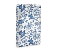 Vintage Blue Rose William Morris White leather wallets for women slim