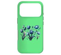 Vintage Blue Tulips Flower Blossoms Delight Florist Gardener Case for iPhone 17 Pro