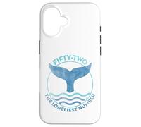 Vintage Blue Wave with Fin and 52 Lonely Whale Design Case for iPhone 16