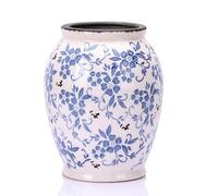 Vintage Blue White Ceramic vase,Chinoiserie Decor Blue and White Porcelain Large vases,Asian vases for Home Decor (Blue and White Porcelain-B)
