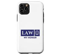 Vintage Blue White Scales of Justice Law My Honor Student Case for iPhone 11 Pro