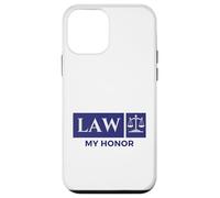 Vintage Blue White Scales of Justice Law My Honor Student Case for iPhone 12 mini