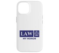 Vintage Blue White Scales of Justice Law My Honor Student Case for iPhone 14
