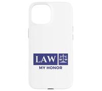 Vintage Blue White Scales of Justice Law My Honor Student Case for iPhone 15