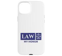 Vintage Blue White Scales of Justice Law My Honor Student Case for iPhone 15 Plus