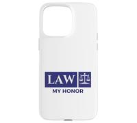 Vintage Blue White Scales of Justice Law My Honor Student Case for iPhone 15 Pro Max