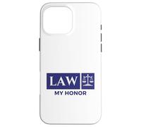 Vintage Blue White Scales of Justice Law My Honor Student Case for iPhone 16 Pro Max